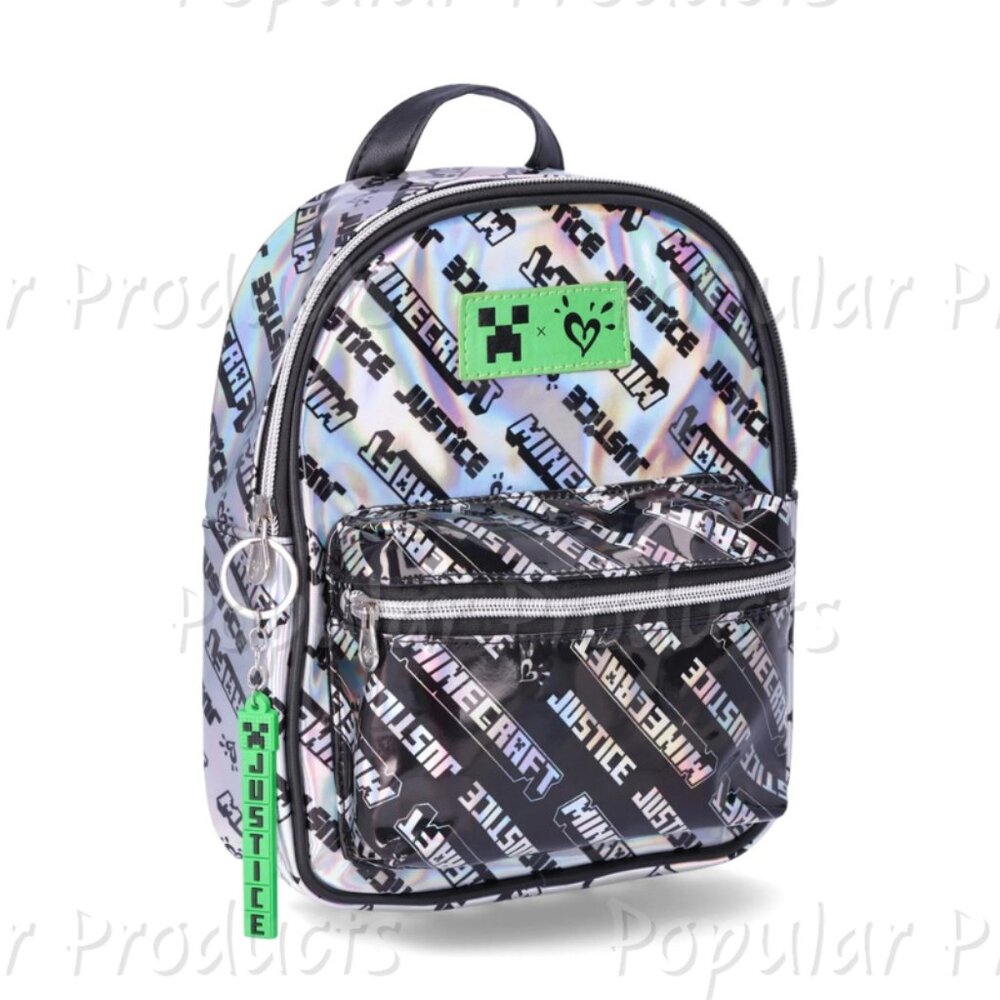 Justice | Minecraft Hologram Logo Print Mini Backpack, Multi - Picture 2 of 3